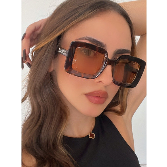 NEW Gucci GG1718S Spotted Havana Mirrored Sunglasses - Picture 1 of 9